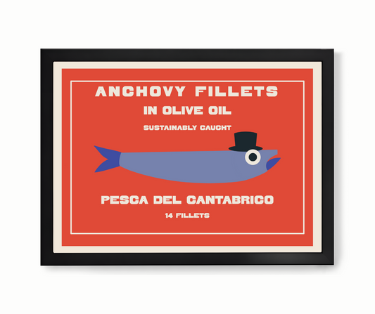 Retro Tinned Anchovies Kitchen Print