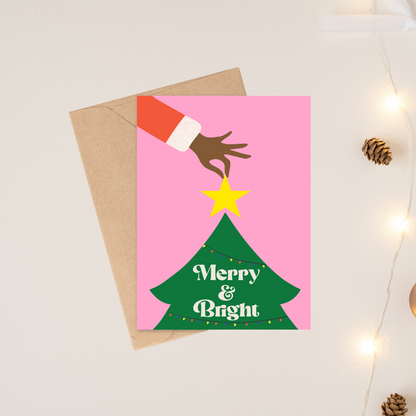 Colourful Merry and Bright Christmas Card