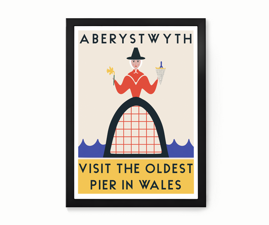 Aberystwyth Retro Travel Poster