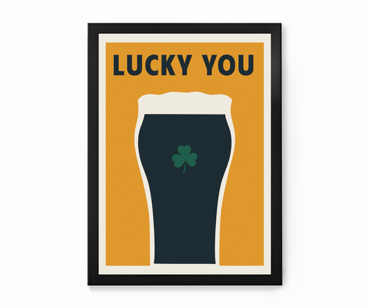 Lucky You Irish Stout Retro Poster
