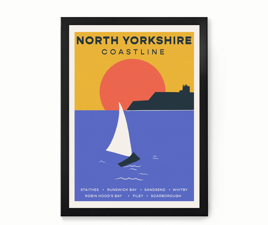 North Yorkshire Coast Retro Travel Poster