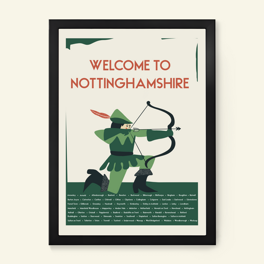 Welcome to Nottinghamshire Robin Hood Print