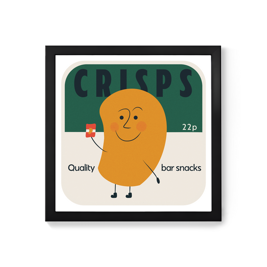 Crisps Retro Beer Mat Print
