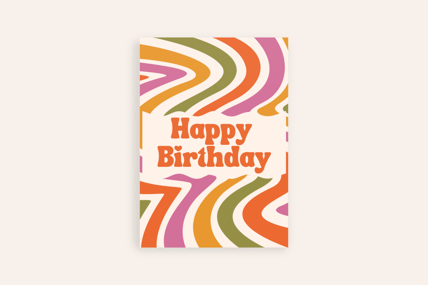 Retro waves Happy Birthday Card