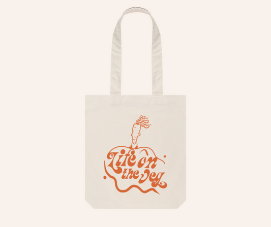 Life on the Veg canvas tote bag